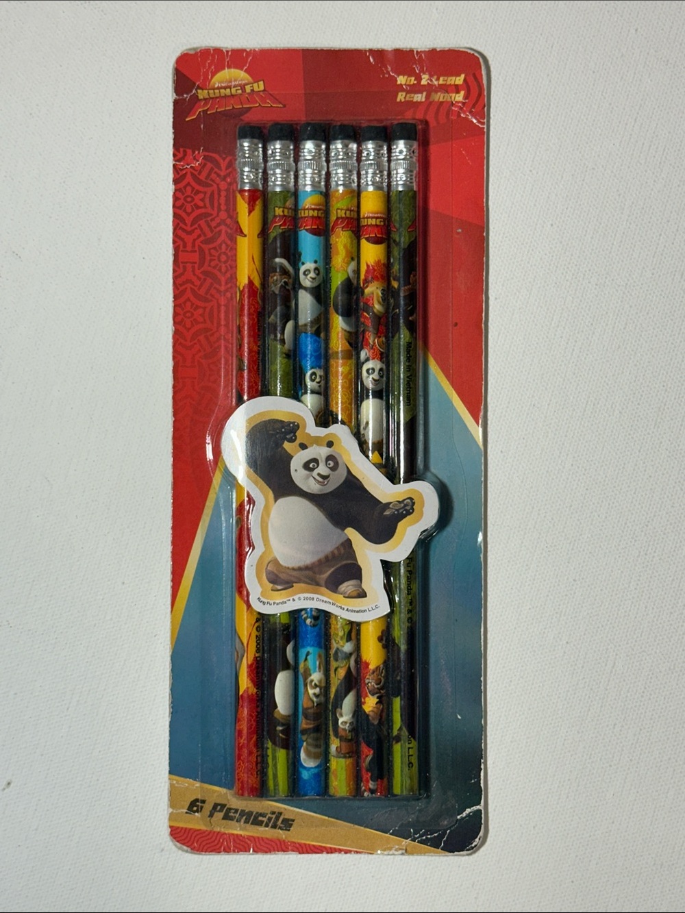 NEW - 2008 - KUNG FU PANDA PENCILS - 6 PACK
